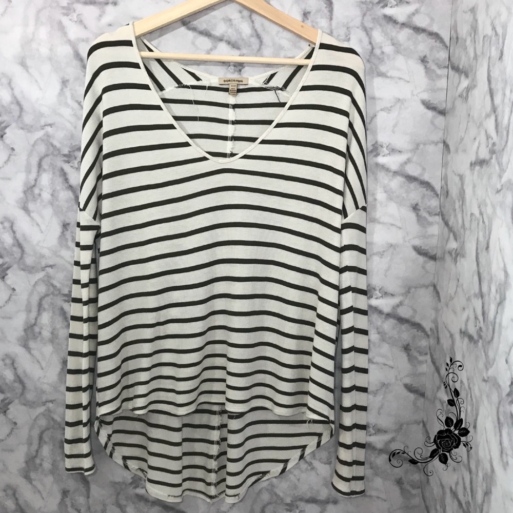 Anthropologie Bordeaux High-Low Long Sleeve Top